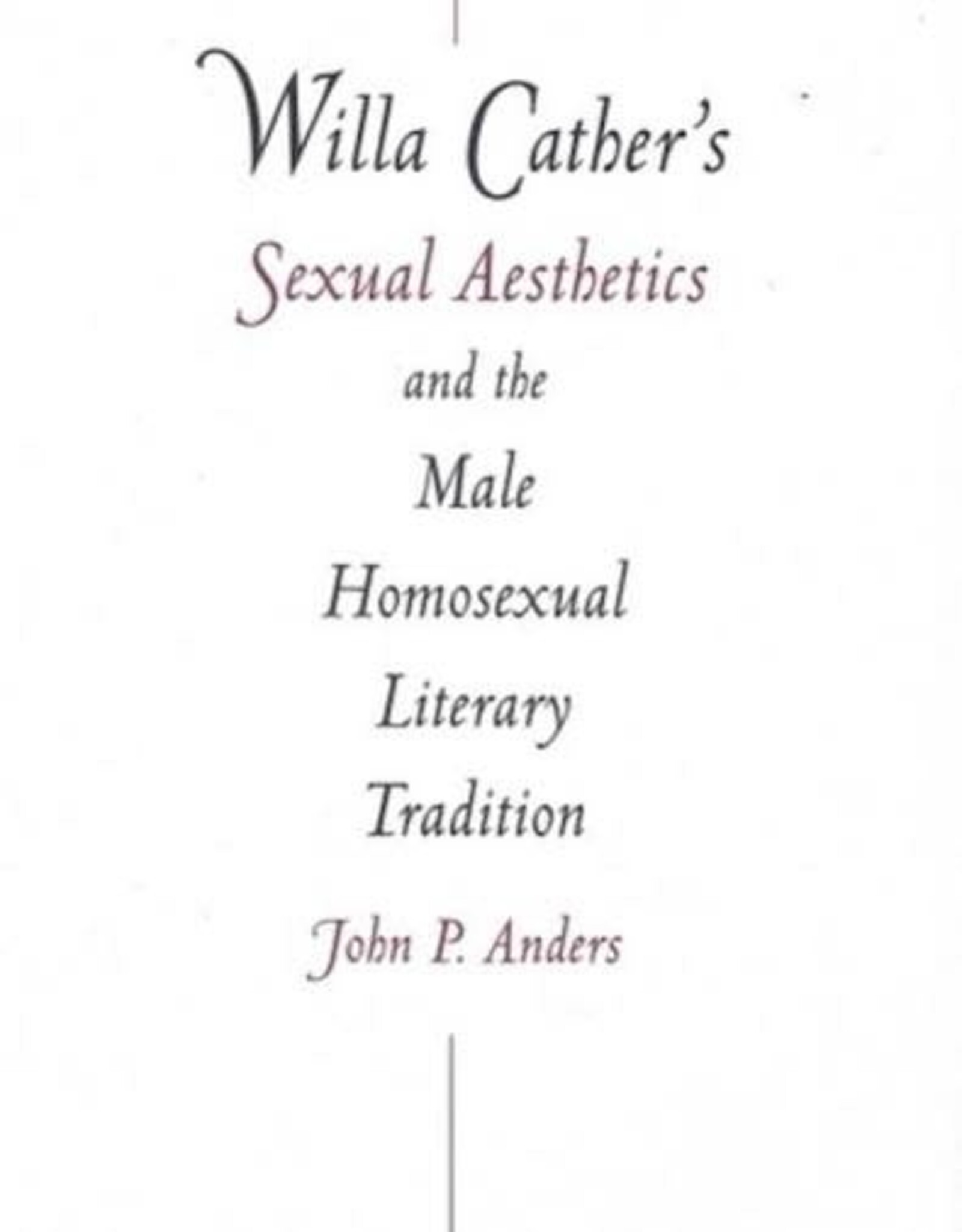 Willa Cathers Sexual Aesthetic PB