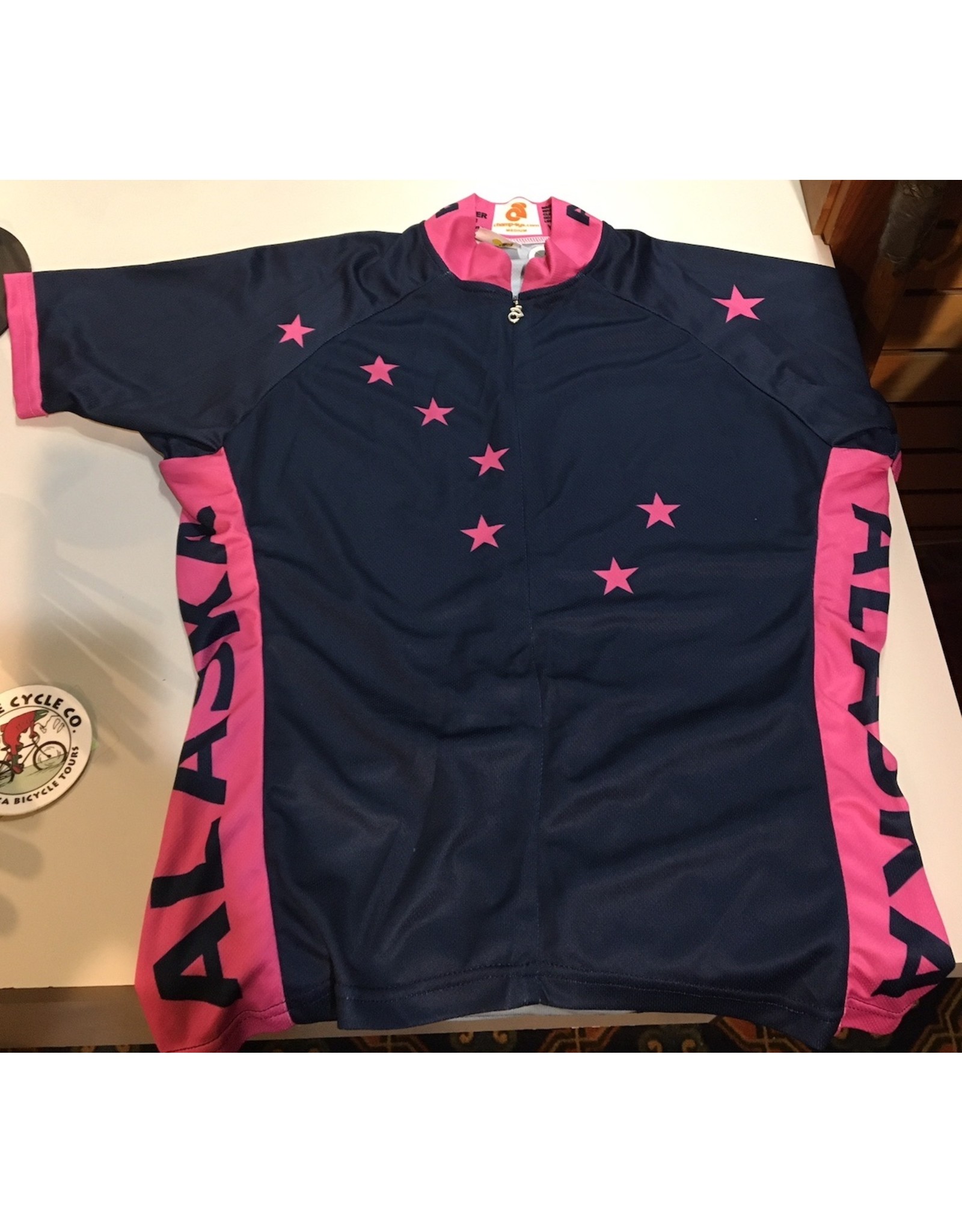 Free Spirit Jersey Womens SS Free Spirit Alaska Pink Flag