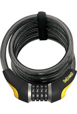 on guard OnGuard Doberman Combo Cable Lock: 6' x 12mm Gray/Black/Yellow