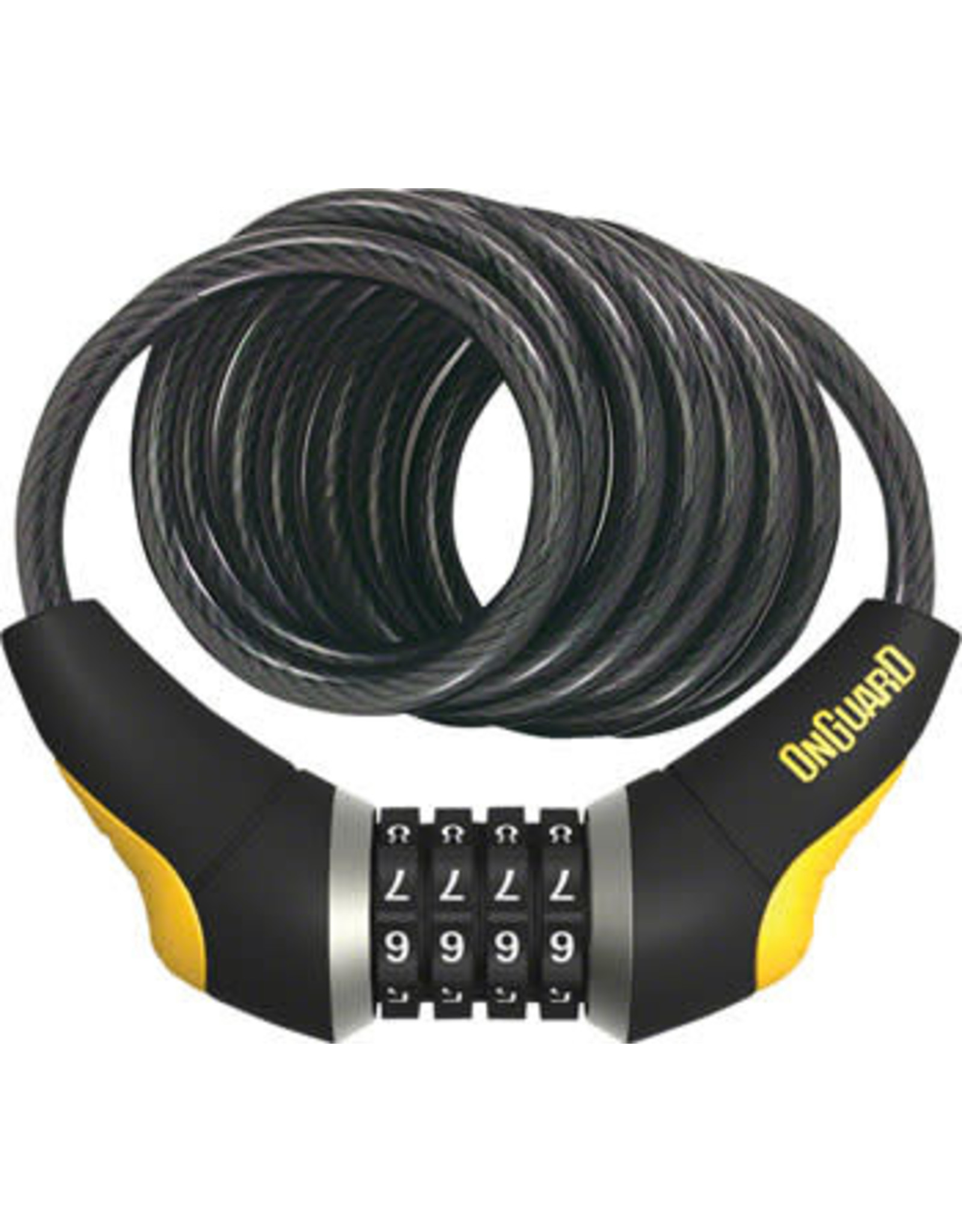 Onguard OnGuard Doberman Combo Cable Lock: 6' x 10mm - Gray/Black/Yellow