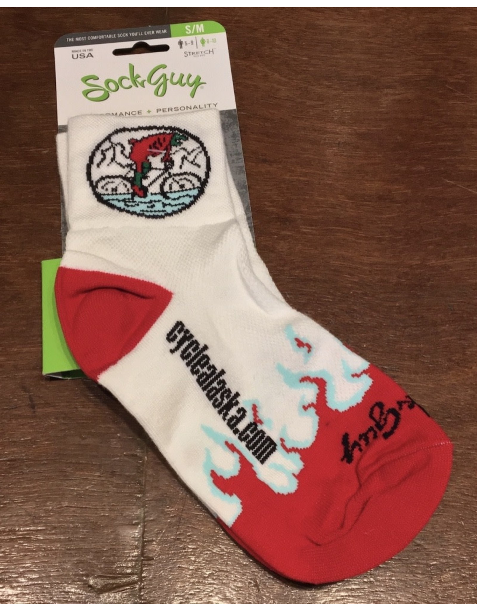 Sock Guy Socks SockGuy Sockeye Custom Logo White/Red