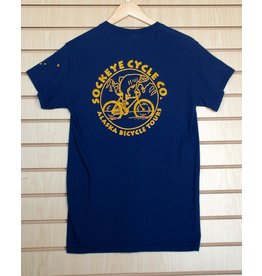 Shtumpa T-Shirt Mens SS Alaska Flag Pocket Sockeye Logo Navy/Gold