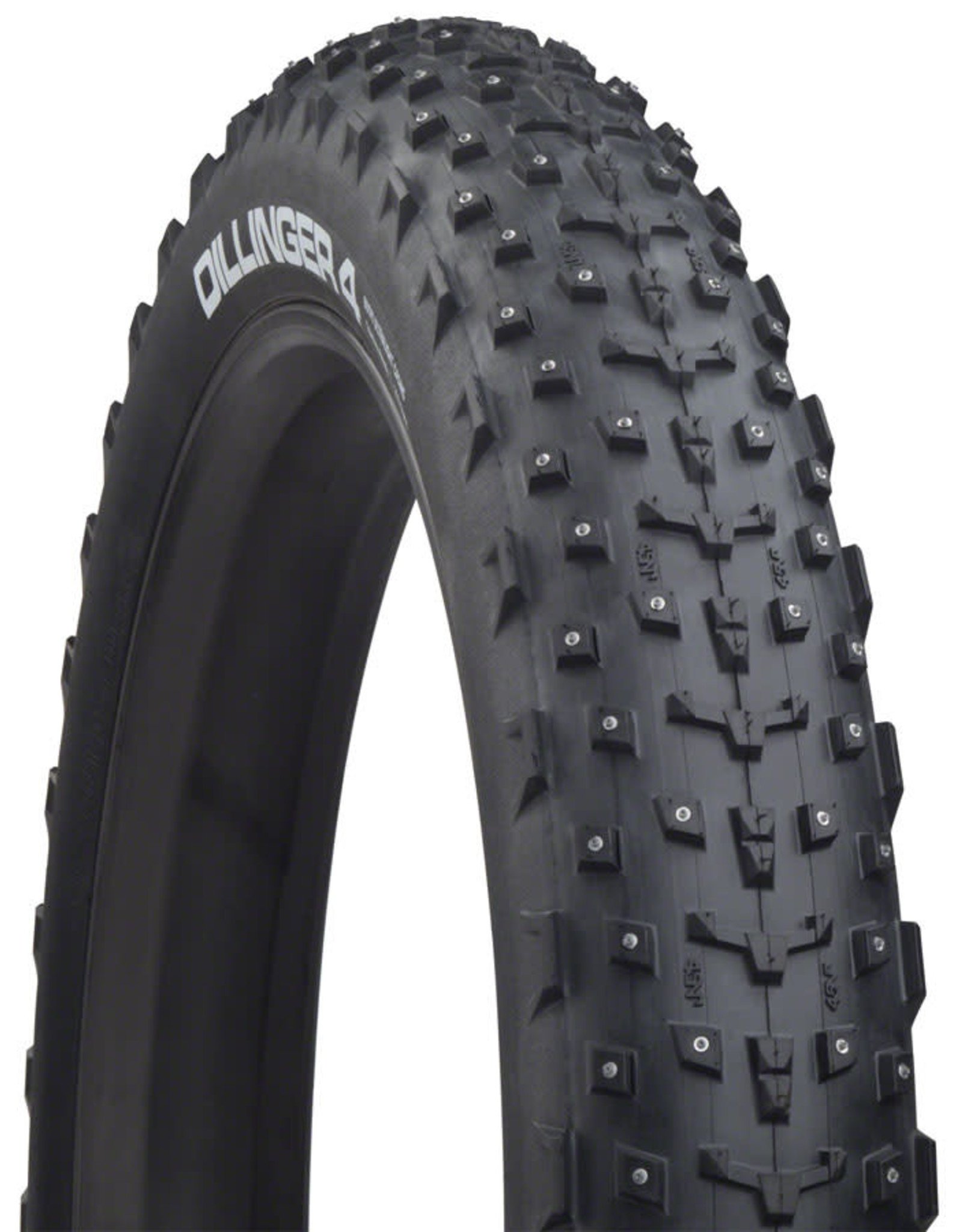 45NRTH 45NRTH Dillinger 4 Tire - 27.5 x 4, Tubeless, Folding, Black, 120tpi, 252 Concave Carbide Aluminum Studs