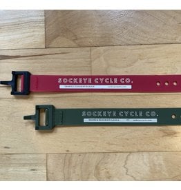 Voile Voile Straps 15" Olive Green w/ Nylon Buckle - Sockeye Cycle Logo