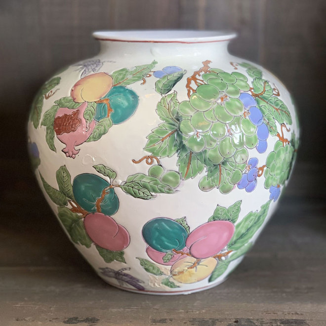 Vintage Chinoiserie Floral Vase