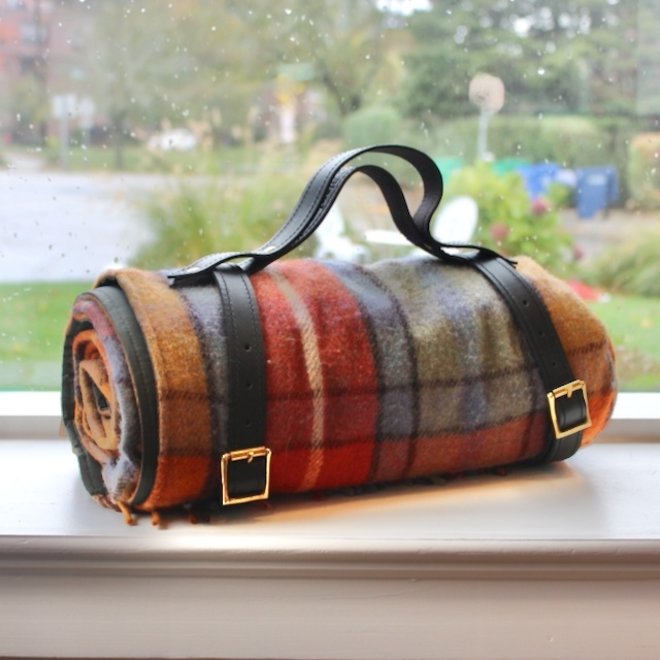 Tartan Picnic and Outdoor Blanket with carrying strap