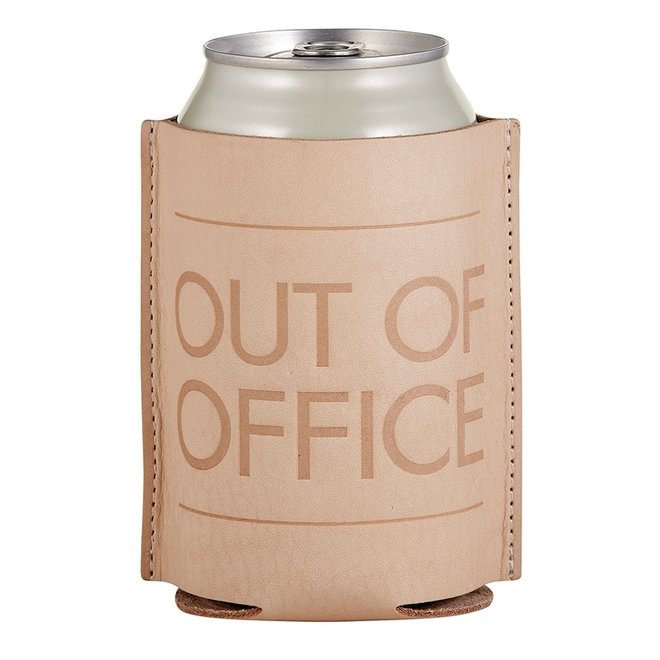 'Out of Office" Leather Coozie