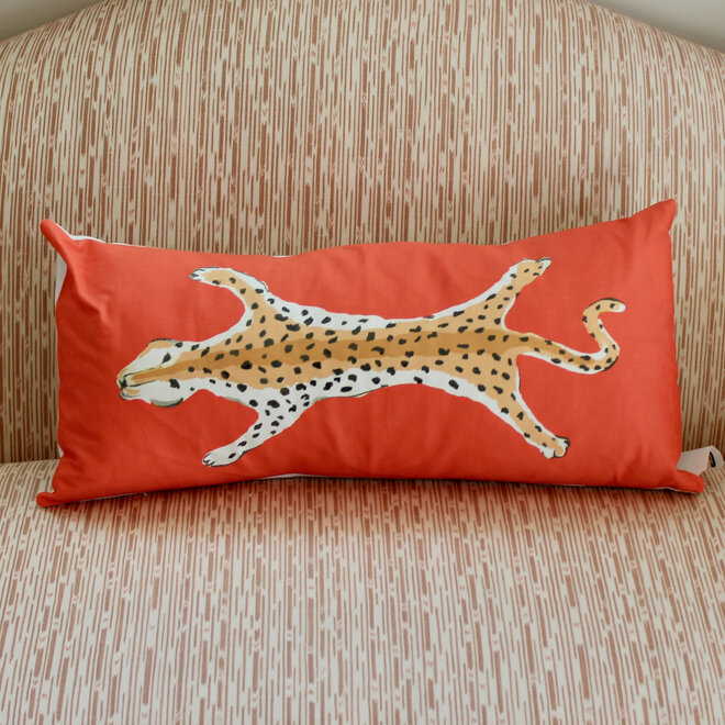 Dana Gibson | Leopard Lumbar Pillow - Orange