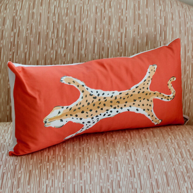 Dana Gibson | Leopard Lumbar Pillow - Orange
