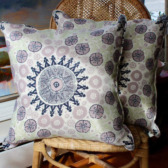 Pair of Down Blend Pillows - Lilac Carleton Fabric