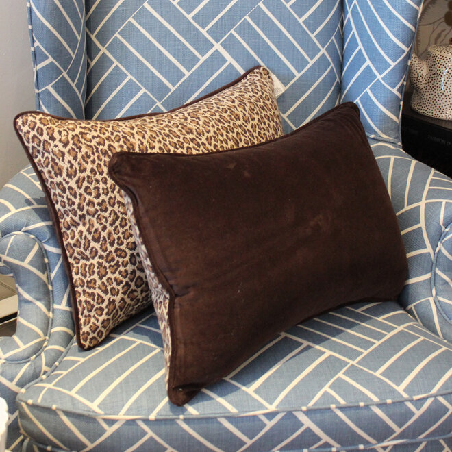 Pair of Lumbar Pillows in a Leopard Print