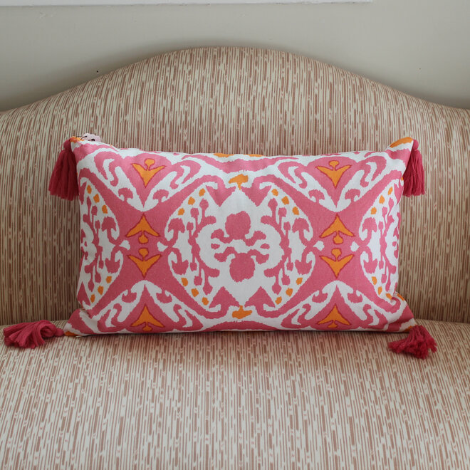 Dana Gibson - Ikat Lumbar Pillow in Pink