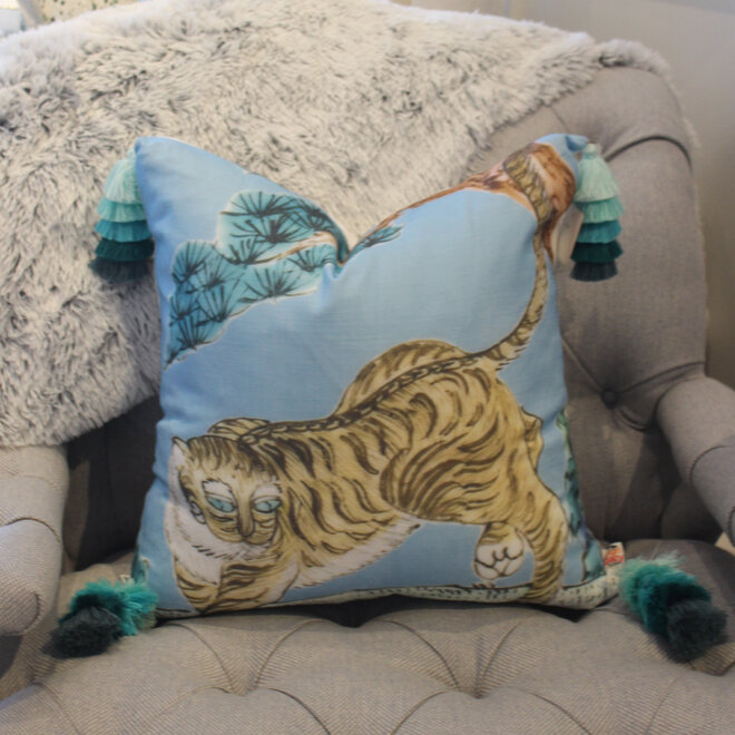 Design Legacy - Tiger and Tree Velvet Pillow