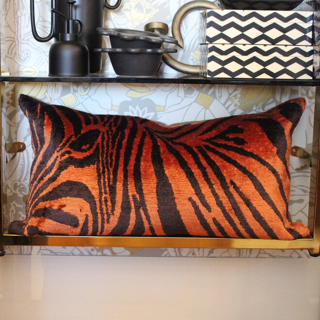 Tibet Home - Orange Zebra Lumbar Pillow