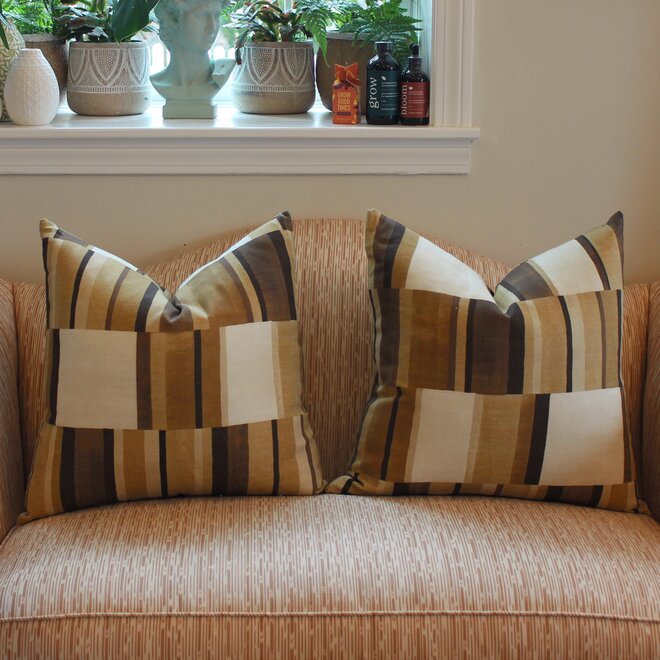 Custom Pair of 22x22 inch Pillows in Designer Fabric