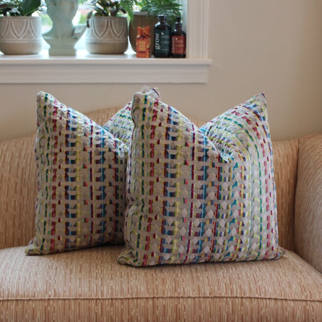 Pair of 22x22 Pillows in S. Harris Designer Velvet Fabric