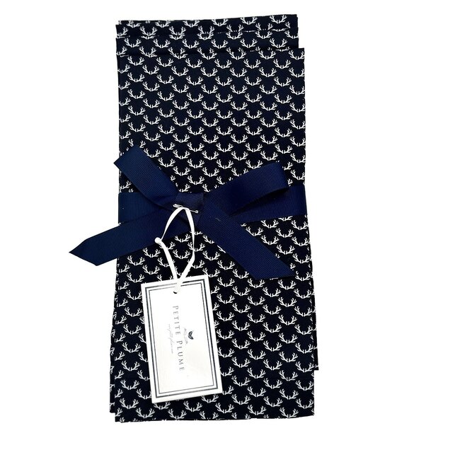 Set of 4 Navy Antler Napkins