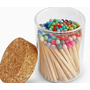 2" Matches in Cork Top Jar - Rainbow / Confetti
