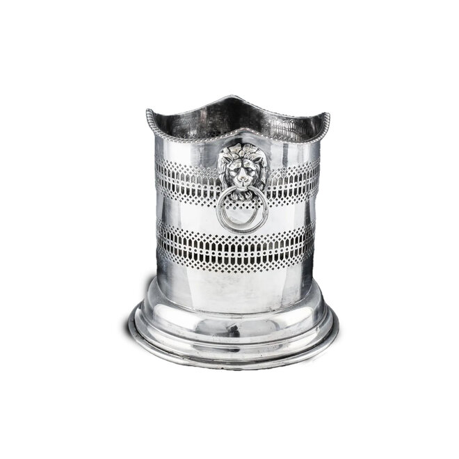 Antique Silver Decanter Coaster with Lion
