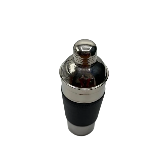 Nickel & Leather Cocktail Shaker