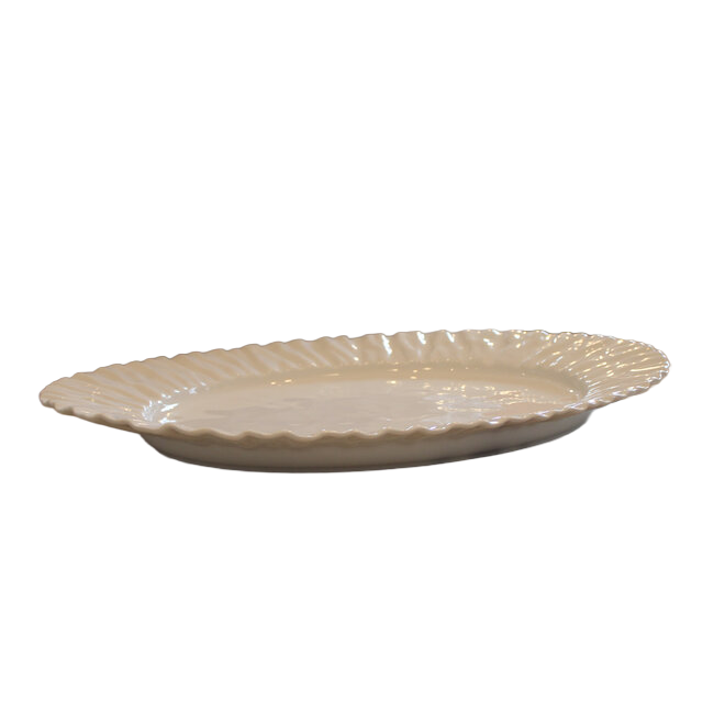 Large Porcelain Platter with Wavy Border