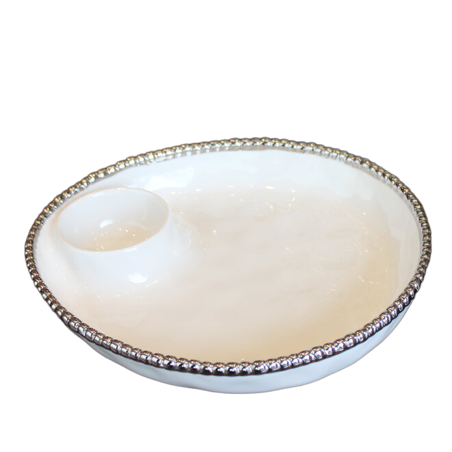 Dip It Server - Porcelain and Silver