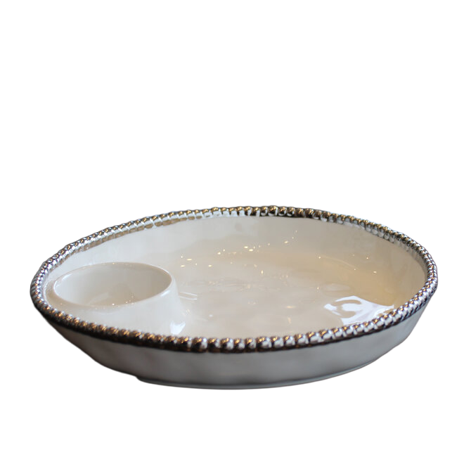 Dip It Server - Porcelain and Silver