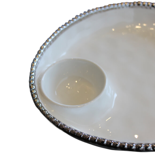 Dip It Server - Porcelain and Silver