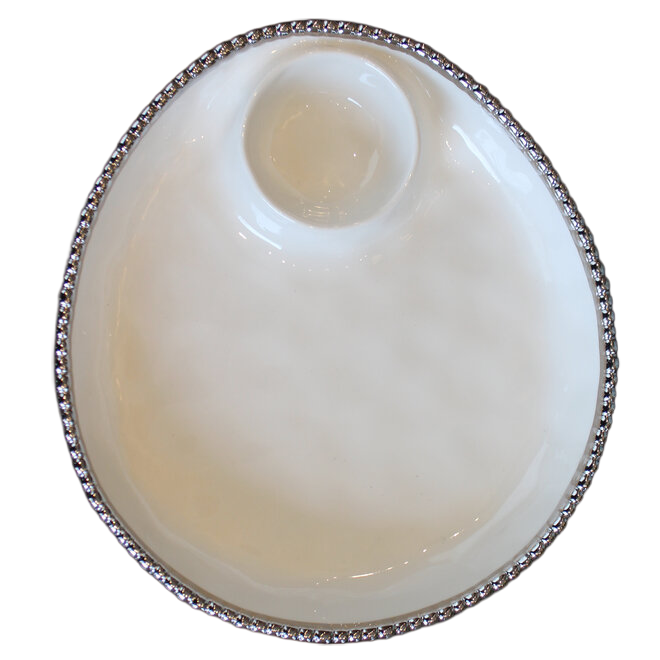 Dip It Server - Porcelain and Silver