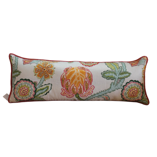 Floral Lumbar Pillow - 34 x 12