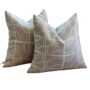 Pair of Pillows - Gray with White Geometric Designs