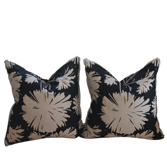 Kate Spade for Kravet - Custom Pair of 22x22 Pillows with Striped Flange
