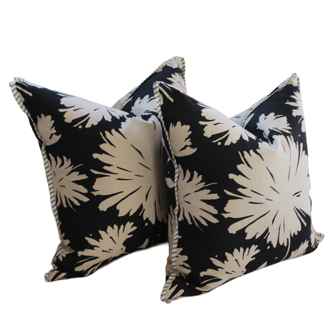 Kate Spade for Kravet - Custom Pair of 22x22 Pillows with Striped Flange
