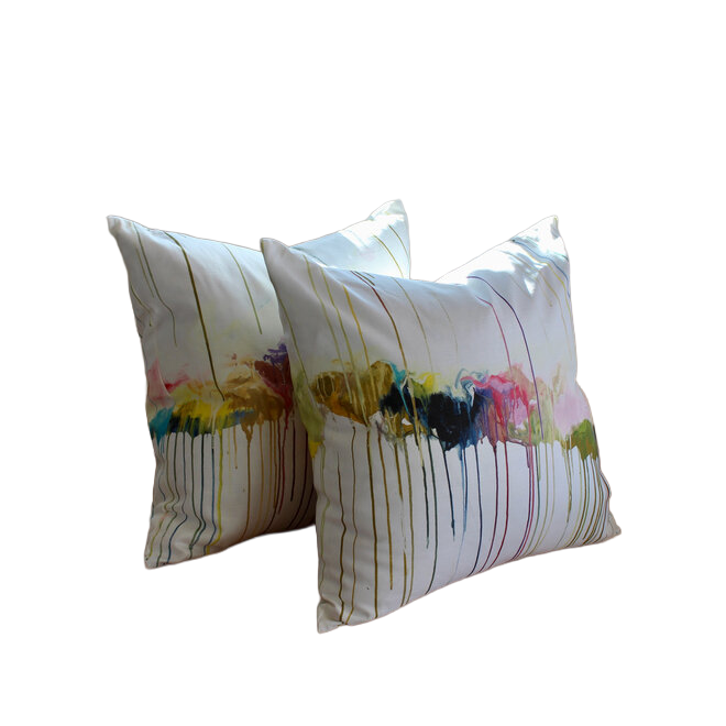Design Legacy - Color Drip 22x22 Pillows - Set of 2
