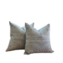 Pair of Down Blend Pillows in Intricate Silver Fabric - 22x22