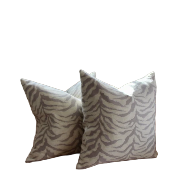 Light Lavender & Cream Zebra Print Down Blend Pillows (Set of 2, 22x22)