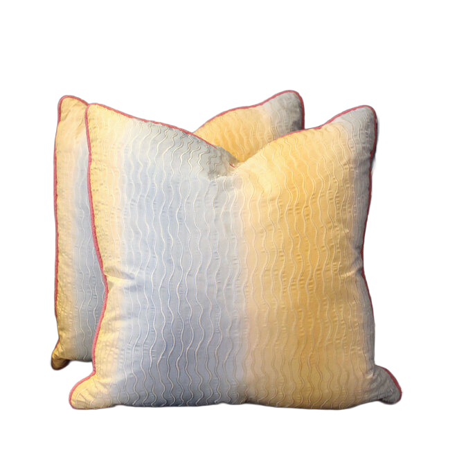 Lee Jofa - Pair of Down Blend Pillows in Designer Silk Fasbric