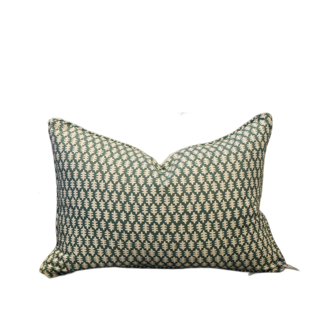 Ryan Studio - Green Block Print Lumbar Pillow