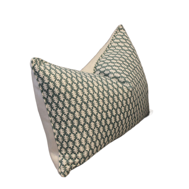 Ryan Studio - Green Block Print Lumbar Pillow