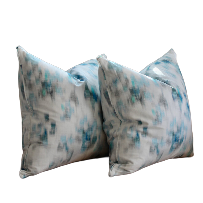 Pair of Custom Pillows in a Romo fabric with Flange