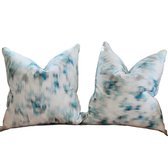 Pair of Custom Pillows in a Romo fabric with Flange