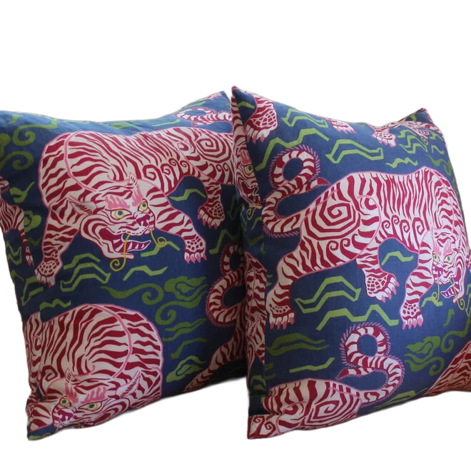 Pair of Tigers of Tibet PIllows - 22x22in