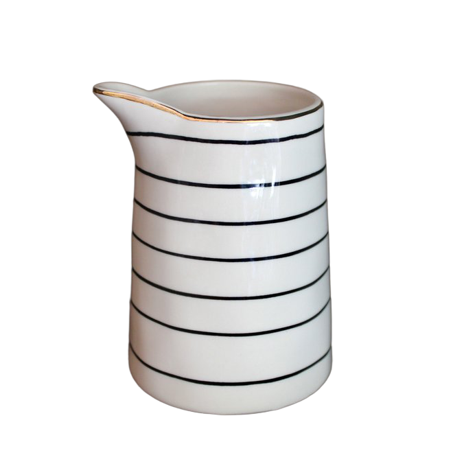 Stoneware Creamer - Horizontal Stripes