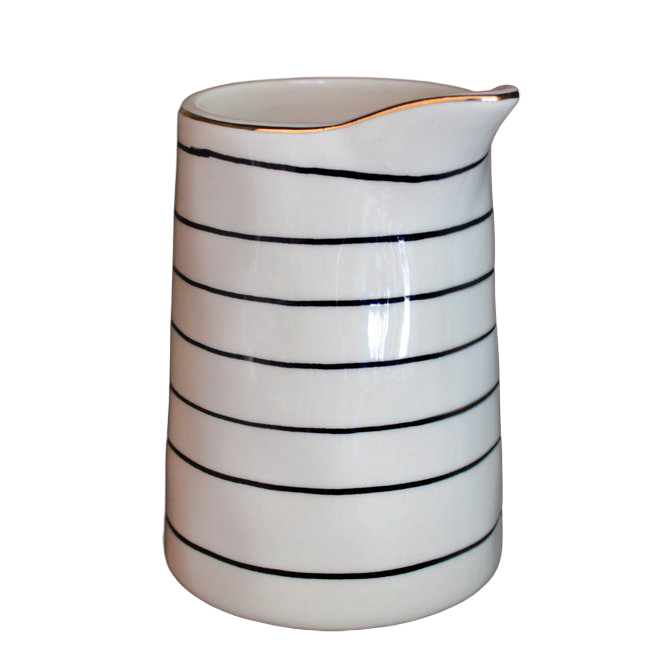 Stoneware Creamer - Horizontal Stripes