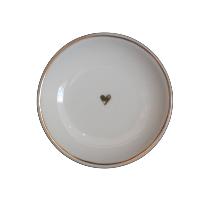 Round Trinket Tray with Small Heart