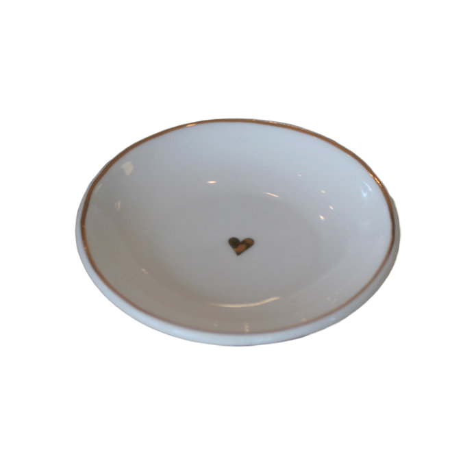 Round Trinket Tray with Small Heart
