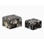 Set of 2 Black Agate Square Boxes