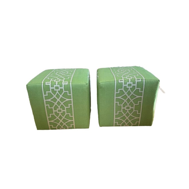 Pair of Custom Green Cubes - 18x18x18