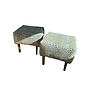 Pair of Stools in Cowtan & Tout Ocelot Azur
