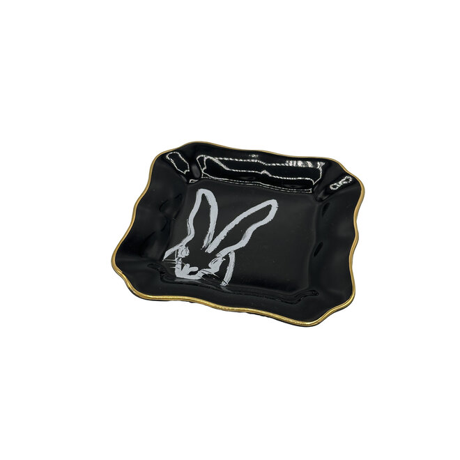 Hunt Slonem Portrait Plates - Black, Pink, and White